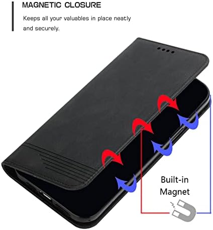 SUPWALL Съвместим за iPhone 13 Чанта-портфейл На Допир, Здрав Магнитен Кожен Калъф със стойка за притежателите