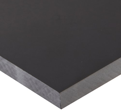Удароустойчив лист от поликарбонат, Груби довършителни ASTM D 3935, Черно, Дебелина 1 сантиметър, Широчина-12 см, Дължина 12 инча