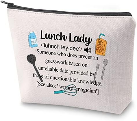 Косметичка ZJXHPO Lunch Lady Definition Косметичка за работниците кафене С цип Подарък в знак на признателност