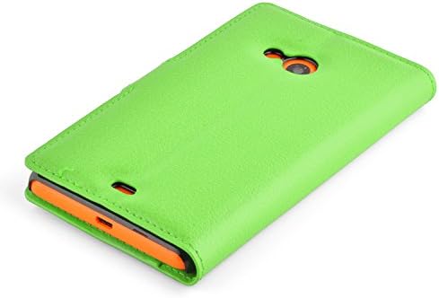 Калъф-за награда Cadorabo, съвместим с Nokia Lumia 535 мятно-зелен цвят, с магнитна закопчалка, функция поставки и отделения за карти - Портфейл Etui Cover, калъф от изкуствена кожа
