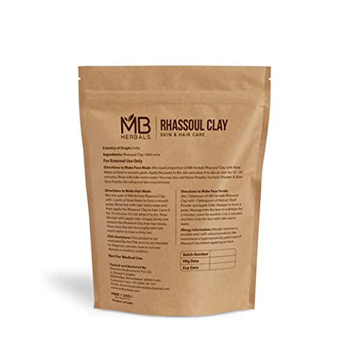 MB Билки на Прах глина расул и (Червен) 227 гр (8 унции / 0,5 кг) | Само за външно приложение | Продукт Индия