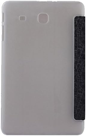 Калъф SumacLife Galaxy Tab E 8.0, Оборудвана Прозрачен Калъф-книжка със сгъваща се стойка за таблет (Черно),