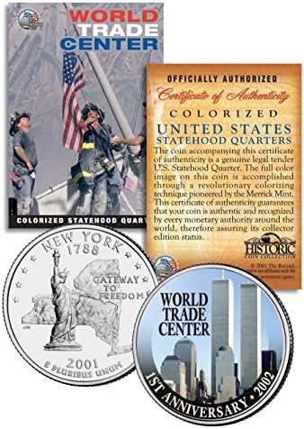 На СВЕТОВНИЯ ТЪРГОВСКИ ЦЕНТЪР 1-та Годишнина на 11 септември Тримесечие на щата Ню Йорк Монета на САЩ WTC