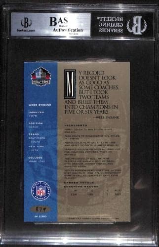 26 Weeb Ewbank - 1998 Ron Mix HOF Платина Футболни картички Autos (Star) С рейтинг на БГД Футболни топки С