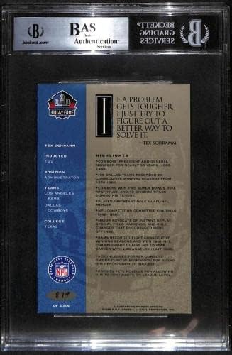 89 Tex Шрамм - 1998 Ron Mix HOF Платина Футболни картички Autos (Звезда) оценката на БГД Футболни топки С автографи