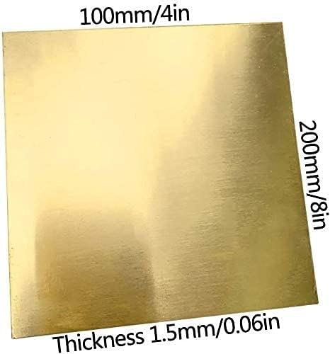 YUESFZ Меден лист фолио, Месинг Лист 100x100 мм Дебелина 1,5 мм за Ремонт на Метални Изделия DIY Латунная Плоча