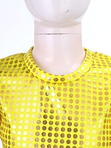Луксозни Детски Блузи с лъскави пайети За момичета, Однотонная Свободна Риза в стил Хип-Хоп за спортни Танци