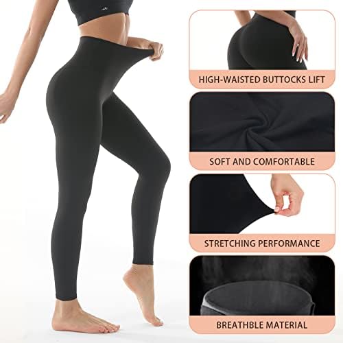 COOLOVER 3 Опаковки Леггинсов за жени-Подтягивающие Бедрата Панталони За йога С Висока Талия И Контрол на корема-Гамаши