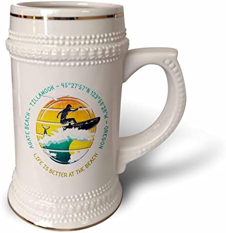 3. Американски плажове - Ахат Бийч, Tillamook, шик Орегон. - чаша за стейна на 22 унция (stn-375527-1)