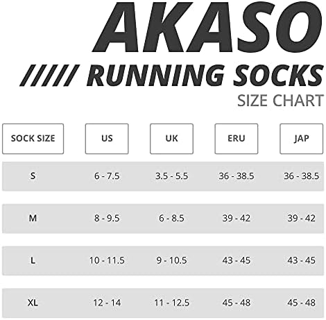 Спортни чорапи за Джогинг AKASO Crew Coolmax, Без Мирис, Абсорбиращи Влагата, Без Мехури, Безшевни Чорапи за