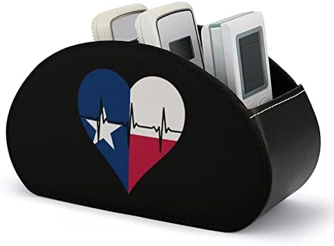 Love Texas Heartbeat TV Притежателите на Дистанционното Управление Модерен Кожена Кутия За Съхранение на Офис Настолен Органайзер с 5 Отделения