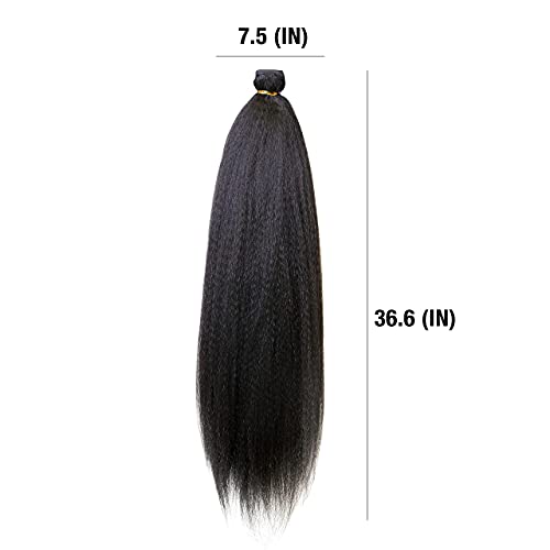 Косата Darling Извратени, събрани в пряка опашка (1 опаковка), естествен черен цвят, с мека текстура, шнола