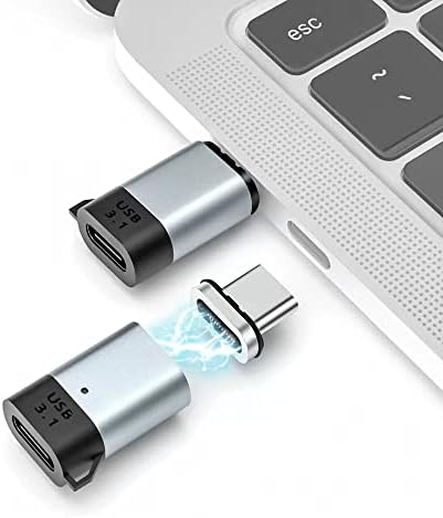 магнитен адаптер aucon USB C 24 pin Директен 2 Бр PD 100 Вата Бързо Зареждане 10 Gb Трансфер на данни USB3.1