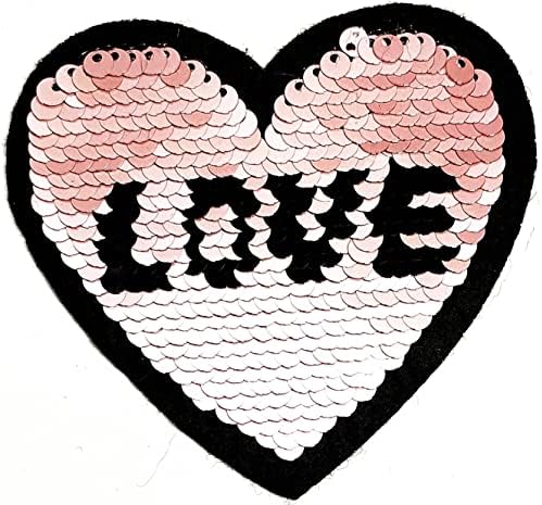 Kleenplus любов Сърцето сладък карикатура кръпка, розови пайети, сърцето на стикер лепенки занаят САМ апликация