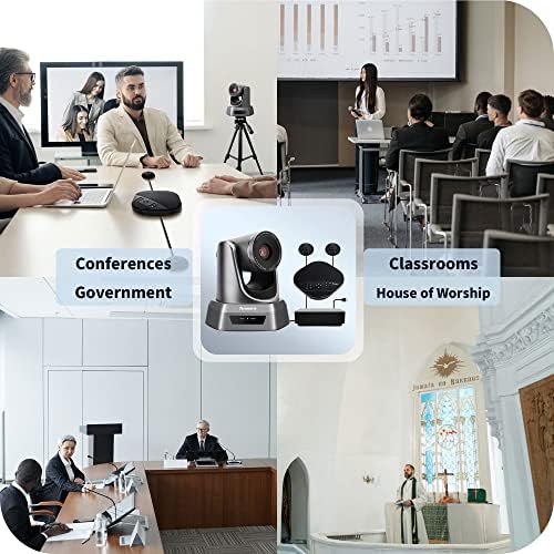 Система от камери за видео - и аудиосвязи Tenveo All-in-One за конферентна зала с 10-кратно оптично увеличение,