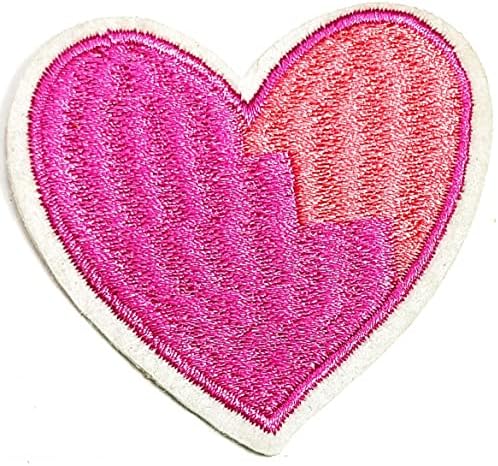 Kleenplus Розово Сърце, Вышитое Желязо, Пришитая Нашивка, Модерно Изкуство, Розово Сливането на Сърцата, Скъпа