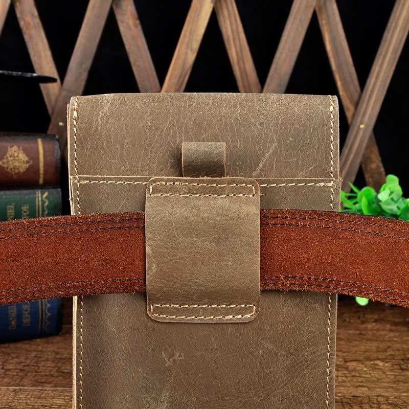 BBSJ Мъжка Кожена Малка лятна чанта на една кука, Дизайнерски Пътна 7-инчовата чанта за телефон, поясная чанта