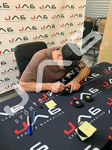 Ерик Чернак постави автограф на миене с надпис NHL Tampa Bay Lightning JSA COA
