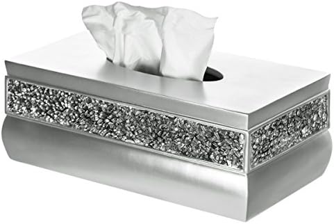 Сребърен капак кутии за салфетки Creative Scents Правоъгълна - Декоративен държач кутии за салфетки С красив