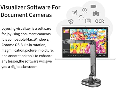 XIXIAN Document Camera, USB, V500S USB 2-в-1 Камера за документи и скенер на книги, Уеб камера с автоматично