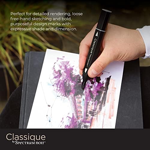 Набор от алкохолни маркери химикалки Spectrum Noir Classique Blend с две топчета -Сив-Опаковка от 6 броя