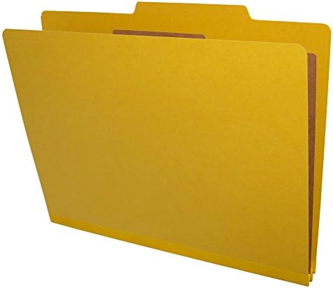 Папки за класификация с жълти горните раздели, дъска за печат, одобрен размер, 1 разделител, 10 бр /кутия