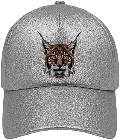 Бейзболни шапки Lynx-Head Dad Осп за Момче, Реколта Шапка, Регулируем Блестяща Пяна за Подаръци