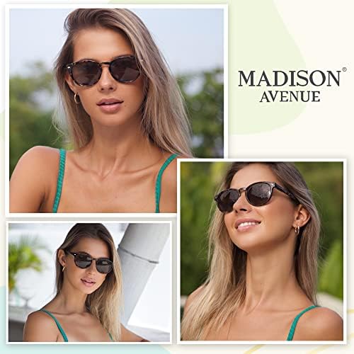 Madison Avenue Кръгли Бифокални Очила за Четене, за Жени, Мъже, Извити Пантите, Слънчеви Очила С Защита От Uv