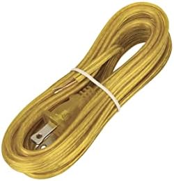 Aspen Creative, Златен, 21201-2A, Комплект кабел за лампа с дължина 15 Метра, с Формованным поляризирана приставка