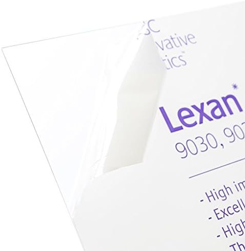 Лист Lexan - поликарбонат с дебелина 0,093 инча - 3/32 инча, Прозрачен, с Номинална размер 12 x 12
