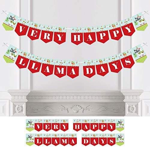 Голяма точка за щастието в стил Лама - Банер с овесени ядки за Коледни и Празнични тържества - Украса за партита