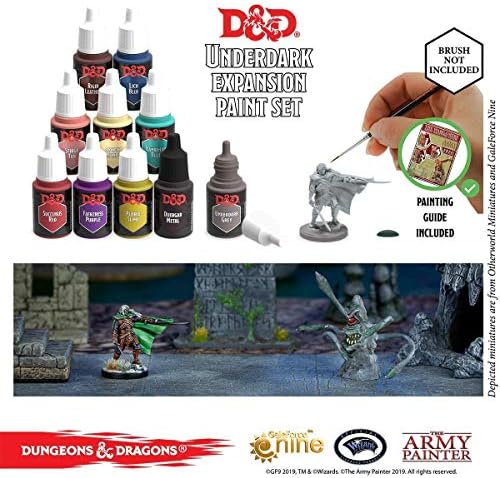 Набор от цветове Army Painter Dungeons and Dragons Underdark в пакет с набор от бои Adventurers и Чудесен набор