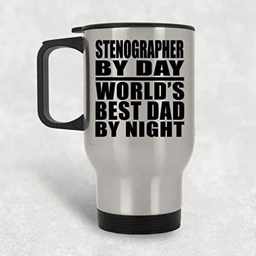 Дизайн за Стенографиста Ден, най-Добрият Баща В света е през Нощта, Сребърен Пътна Чаша 14 грама, на Чаша от