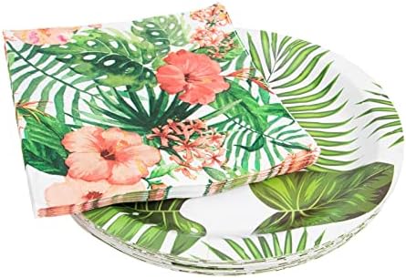 Didiseaon Цветен Декор Плажни принадлежности 2 комплекта хавайски аксесоари за партита aloha цвете прибори тема