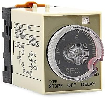 Реле време Wtukmo ST3PF AC220V Таймер закъснение на изключване на Реле за време с 8Pin 30S 60S 3M 10M (Размер: