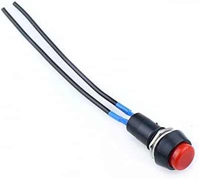 TWRQA 1бр PBS-11A 2PIN 12 мм Червен самостоятелно блокиране Бутон за Незабавен ключ с кабел 3A 150 (Цвят: самостоятелно