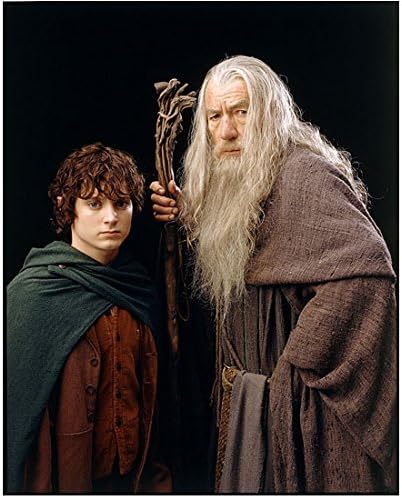 Элайджа Ууд в ролята на Фродо с Иэном Маккелленом в ролята на Гандалф Сивия 8 x 10 инча Снимка