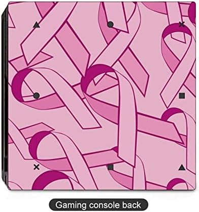 Розовата Лента Информираността за Рака на гърдата Скъпа Стикер Защитник на Кожата Тънък Калъф за PS-4 Slim/PS-4