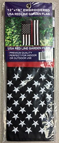 12x18 Американски САЩ Червена Линия Пожарникар на Живот Имат Значение Бродирана Градински Флаг на САЩ
