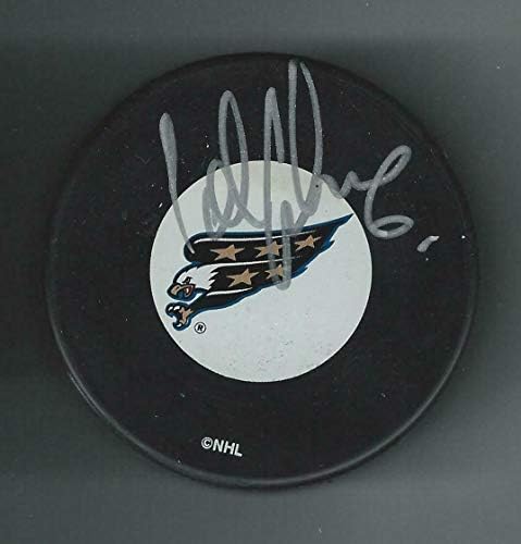 Calle Йохансон Подписа Миене с логото на Вашингтон Кепитълс Орел - за Миене на НХЛ с автограф