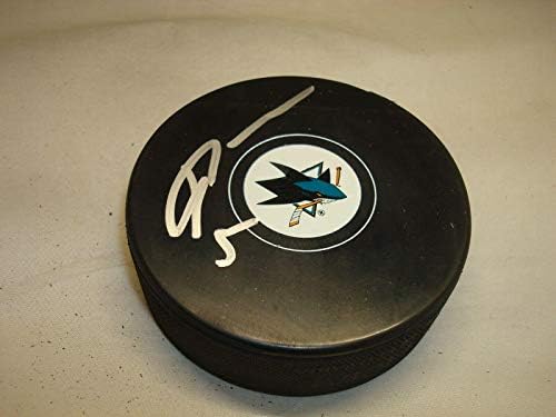 Джейсън Demers подписа хокей шайба Сан Хосе Шаркс с автограф 1А - Autograph NHL Pucks