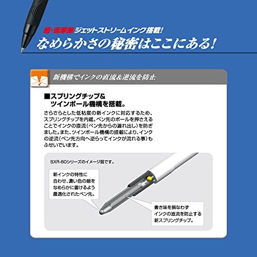 uni Jetstream Multi Pen 4 и 1, Химикалка писалка 0,38 мм (черна, Червена, синя, зелена) и Механичен молив 0,5