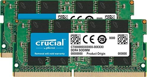 Комплект памет Ключова обем 32 GB (2x16 GB) DDR4 PC4-21300 2666 Mhz (CT2K16G4SFD8266), съвместим с тънки лаптопи