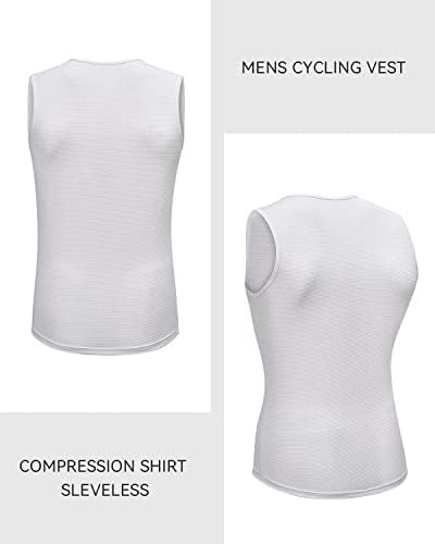 THRLEGBIRD Мъжки Компресиране Риза под наем е Основен Слой Жилетка За Отслабване Велосипедна Майк Спортна Риза