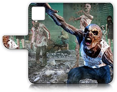 за iPhone 13 Mini, дизайнерски калъф-портфейл с панти капак за телефон, A24739 Horror Zombie