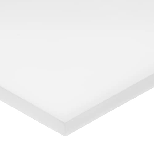 Пластмасов лист от гомополимера ацеталя Delrin, бял, с дебелина от 1 инч х 24 см в ширина х 24 инча дължина