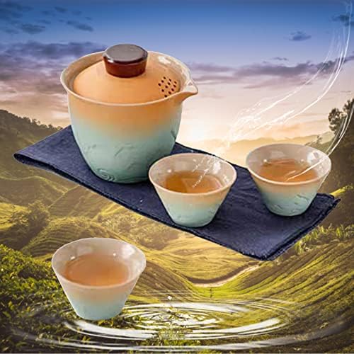 Чай Набор от Кунг-фу, Преносим Чайник Преносим Подаръчен пакет Всичко в едно Керамични Пътен Чай Набор от Преносима