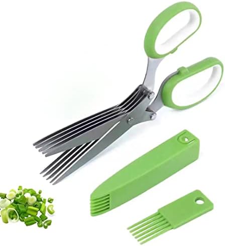 Ножици за трева, Ножици Кухня с 5 Остриета и капак, Многофункционално Устройство За премахване на тревата, Кухненски