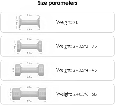 FIAR Комплект гири с регулируемо тегло - Двойка, £ 4, £ 6, 8 кг, 10 кг (2-5 паунда всяка), Набор свободни тежести