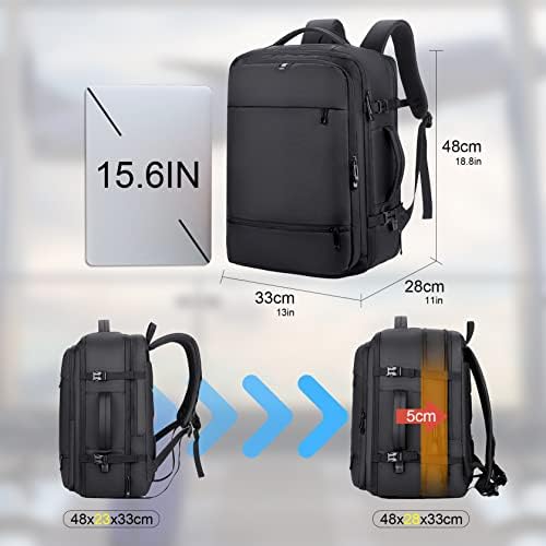 Раница за ръчен багаж KSIBNW Weekender с USB порт, Пътни раници с възможност за разширяване на 45 литра, ръчния